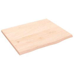Tischplatte 60x50x2 cm Massivholz Eiche Unbehandelt