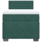 vidaXL Boxspringbett mit Matratze Dunkelgrün 90x190 cm Samt