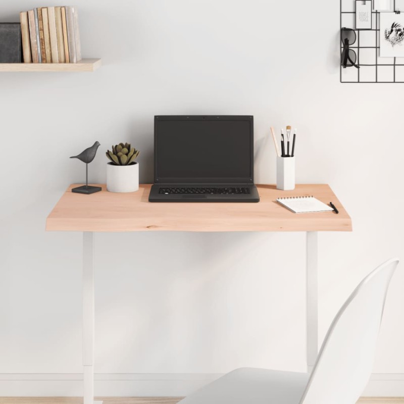 vidaXL Tischplatte 80x60x(2-4) cm Massivholz Eiche Unbehandelt vidaXL Tischplatte 80x60x(2-4) cm Massivholz Eiche Unbehandelt