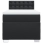 vidaXL Boxspringbett mit Matratze Schwarz 80x200 cm Kunstleder vidaXL Boxspringbett mit Matratze Schwarz 80x200 cm Kunstleder