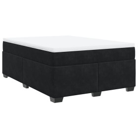 vidaXL Boxspringbett mit Matratze Schwarz 140x200 cm Samt