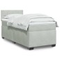vidaXL Boxspringbett mit Matratze Hellgrau 100x200 cm Samt vidaXL Boxspringbett mit Matratze Hellgrau 100x200 cm Samt