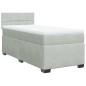 vidaXL Boxspringbett mit Matratze Hellgrau 100x200 cm Samt vidaXL Boxspringbett mit Matratze Hellgrau 100x200 cm Samt