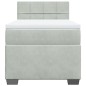 vidaXL Boxspringbett mit Matratze Hellgrau 100x200 cm Samt vidaXL Boxspringbett mit Matratze Hellgrau 100x200 cm Samt