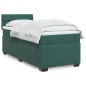 vidaXL Boxspringbett mit Matratze Dunkelgrün 100x200 cm Samt vidaXL Boxspringbett mit Matratze Dunkelgrün 100x200 cm Samt