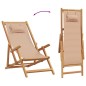 vidaXL Strandstühle 2 Stk. Klappbar Taupe Stoff und Massivholz vidaXL Strandstühle 2 Stk. Klappbar Taupe Stoff und Massivholz