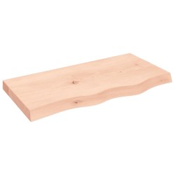 Tischplatte 80x40x6 cm Massivholz Eiche Unbehandelt