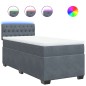 vidaXL Boxspringbett mit Matratze Dunkelgrau 90x190 cm Samt vidaXL Boxspringbett mit Matratze Dunkelgrau 90x190 cm Samt