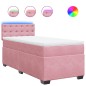 vidaXL Boxspringbett mit Matratze Rosa 90x190 cm Samt vidaXL Boxspringbett mit Matratze Rosa 90x190 cm Samt