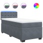 vidaXL Boxspringbett mit Matratze Dunkelgrau 90x190 cm Samt vidaXL Boxspringbett mit Matratze Dunkelgrau 90x190 cm Samt