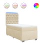 vidaXL Boxspringbett mit Matratze Creme 80x200 cm Stoff vidaXL Boxspringbett mit Matratze Creme 80x200 cm Stoff
