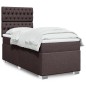 vidaXL Boxspringbett mit Matratze Dunkelbraun 80x200 cm Stoff vidaXL Boxspringbett mit Matratze Dunkelbraun 80x200 cm Stoff