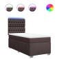 vidaXL Boxspringbett mit Matratze Dunkelbraun 80x200 cm Stoff vidaXL Boxspringbett mit Matratze Dunkelbraun 80x200 cm Stoff