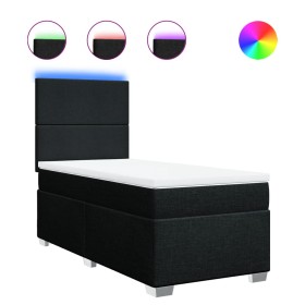 vidaXL Boxspringbett mit Matratze Schwarz 80x200 cm Stoff