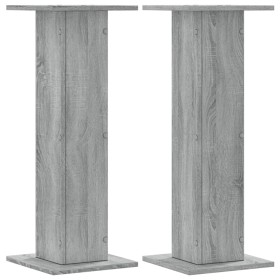 vidaXL Lautsprecherständer 2 Stk. Grau Sonoma 30x30x80cm Holzwerkstoff