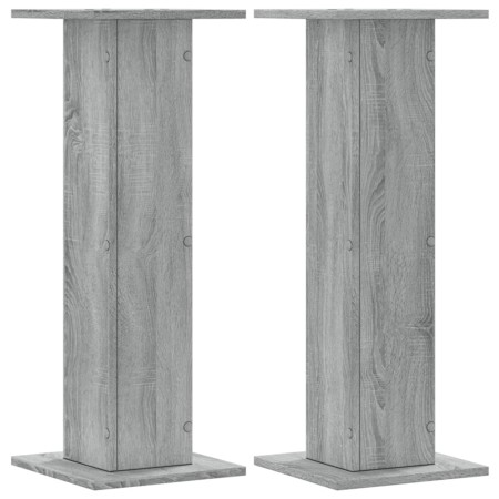vidaXL Lautsprecherständer 2 Stk. Grau Sonoma 30x30x80cm Holzwerkstoff