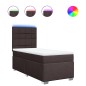 vidaXL Boxspringbett mit Matratze Dunkelbraun 90x190 cm Stoff vidaXL Boxspringbett mit Matratze Dunkelbraun 90x190 cm Stoff