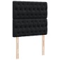 vidaXL Boxspringbett mit Matratze Schwarz 90x190 cm Stoff vidaXL Boxspringbett mit Matratze Schwarz 90x190 cm Stoff