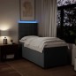 vidaXL Boxspringbett mit Matratze Dunkelgrau 90x190 cm Stoff vidaXL Boxspringbett mit Matratze Dunkelgrau 90x190 cm Stoff