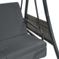 vidaXL Hollywoodschaukel mit Verstellbarem Dach Dunkelgrau Stahl vidaXL Hollywoodschaukel mit Verstellbarem Dach Dunkelgrau Stahl
