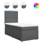 vidaXL Boxspringbett mit Matratze Dunkelgrau 80x200 cm Stoff vidaXL Boxspringbett mit Matratze Dunkelgrau 80x200 cm Stoff