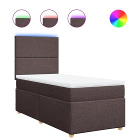 vidaXL Boxspringbett mit Matratze Dunkelbraun 80x200 cm Stoff