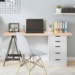 Tischplatte 140x40x4 cm Massivholz Eiche Unbehandelt