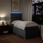 vidaXL Boxspringbett mit Matratze Dunkelgrau 80x200 cm Stoff vidaXL Boxspringbett mit Matratze Dunkelgrau 80x200 cm Stoff