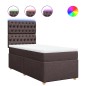 vidaXL Boxspringbett mit Matratze Dunkelbraun 80x200 cm Stoff vidaXL Boxspringbett mit Matratze Dunkelbraun 80x200 cm Stoff