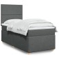 vidaXL Boxspringbett mit Matratze Dunkelgrau 90x190 cm Stoff vidaXL Boxspringbett mit Matratze Dunkelgrau 90x190 cm Stoff