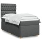 vidaXL Boxspringbett mit Matratze Dunkelgrau 90x190 cm Stoff vidaXL Boxspringbett mit Matratze Dunkelgrau 90x190 cm Stoff