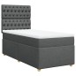 vidaXL Boxspringbett mit Matratze Dunkelgrau 90x190 cm Stoff vidaXL Boxspringbett mit Matratze Dunkelgrau 90x190 cm Stoff