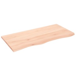Tischplatte 100x50x2 cm Massivholz Eiche Unbehandelt
