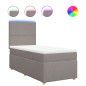 vidaXL Boxspringbett mit Matratze Taupe 90x200 cm Stoff vidaXL Boxspringbett mit Matratze Taupe 90x200 cm Stoff