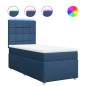 vidaXL Boxspringbett mit Matratze Blau 90x200 cm Stoff vidaXL Boxspringbett mit Matratze Blau 90x200 cm Stoff