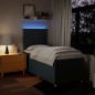 vidaXL Boxspringbett mit Matratze Blau 90x200 cm Stoff vidaXL Boxspringbett mit Matratze Blau 90x200 cm Stoff