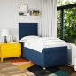 vidaXL Boxspringbett mit Matratze Blau 90x200 cm Stoff vidaXL Boxspringbett mit Matratze Blau 90x200 cm Stoff