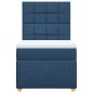 vidaXL Boxspringbett mit Matratze Blau 90x200 cm Stoff vidaXL Boxspringbett mit Matratze Blau 90x200 cm Stoff