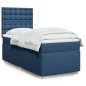 vidaXL Boxspringbett mit Matratze Blau 90x200 cm Stoff vidaXL Boxspringbett mit Matratze Blau 90x200 cm Stoff