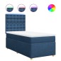 vidaXL Boxspringbett mit Matratze Blau 90x200 cm Stoff vidaXL Boxspringbett mit Matratze Blau 90x200 cm Stoff