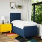 vidaXL Boxspringbett mit Matratze Blau 90x200 cm Stoff vidaXL Boxspringbett mit Matratze Blau 90x200 cm Stoff
