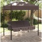 vidaXL Hollywoodschaukel mit Dach Kaffeebraun Stahl vidaXL Hollywoodschaukel mit Dach Kaffeebraun Stahl