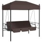 vidaXL Hollywoodschaukel mit Dach Kaffeebraun Stahl vidaXL Hollywoodschaukel mit Dach Kaffeebraun Stahl