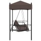 vidaXL Hollywoodschaukel mit Dach Kaffeebraun Stahl vidaXL Hollywoodschaukel mit Dach Kaffeebraun Stahl