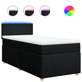vidaXL Boxspringbett mit Matratze Schwarz 90x200 cm Stoff