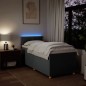 vidaXL Boxspringbett mit Matratze Dunkelgrau 90x200 cm Stoff vidaXL Boxspringbett mit Matratze Dunkelgrau 90x200 cm Stoff