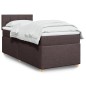 vidaXL Boxspringbett mit Matratze Dunkelbraun 90x200 cm Stoff vidaXL Boxspringbett mit Matratze Dunkelbraun 90x200 cm Stoff