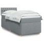 vidaXL Boxspringbett mit Matratze Hellgrau 90x200 cm Stoff vidaXL Boxspringbett mit Matratze Hellgrau 90x200 cm Stoff