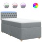 vidaXL Boxspringbett mit Matratze Hellgrau 90x200 cm Stoff vidaXL Boxspringbett mit Matratze Hellgrau 90x200 cm Stoff