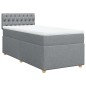vidaXL Boxspringbett mit Matratze Hellgrau 90x200 cm Stoff vidaXL Boxspringbett mit Matratze Hellgrau 90x200 cm Stoff